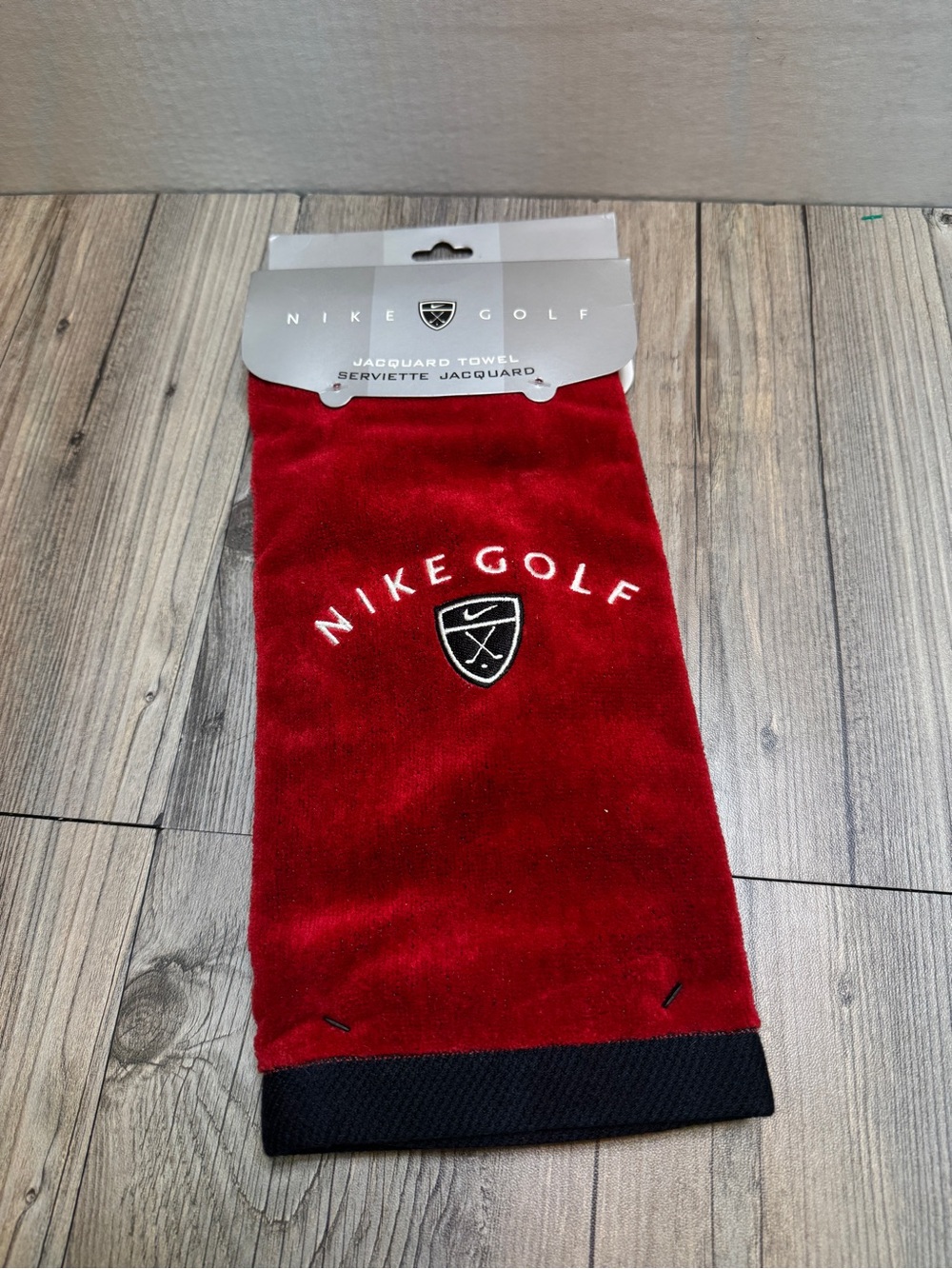 Nike Golf Jacquard 2 Towel Set Red & Black Swoosh Logo NEW